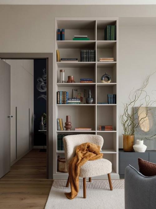 Дизайн небольшой квартиры, который отражает единение города и природы. 02