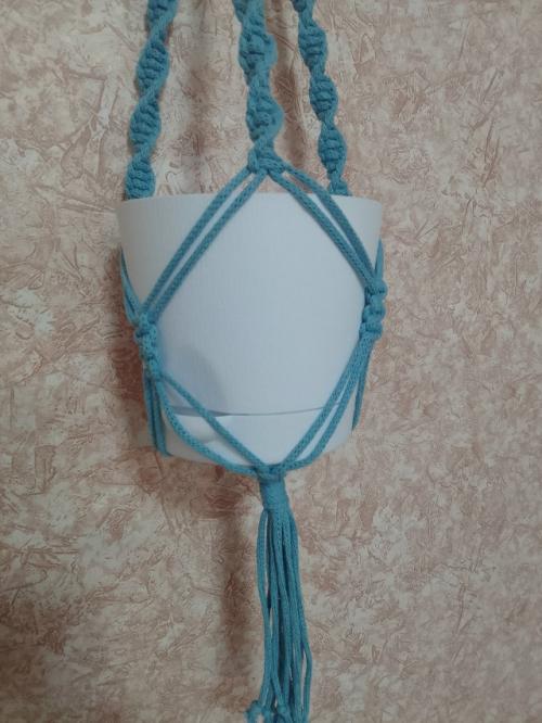 Кашпо для цветов в технике макраме - ручная работа, уют в каждый дом. 05