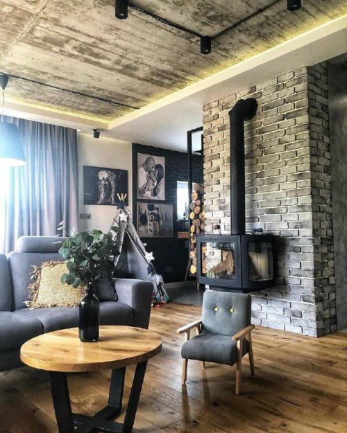 Кухня - гостиная в стиле Loft. 02