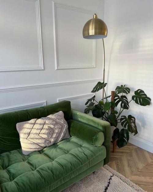 Зеленый диван в интерьере. 03