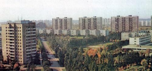 Плотный ряд посадки деревьев - действенный компонент приема застройки пешеходного бульвара в Тольятти. 02