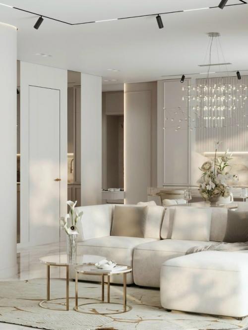 Интерьер кухни - гостиной в современном стиле. 02