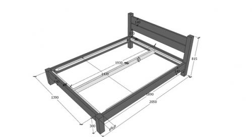 Кровать из массива сосны камерной сушки в стиле Прованс. 02