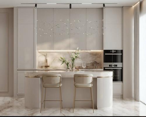 Интерьер кухни - гостиной в современном стиле. 09