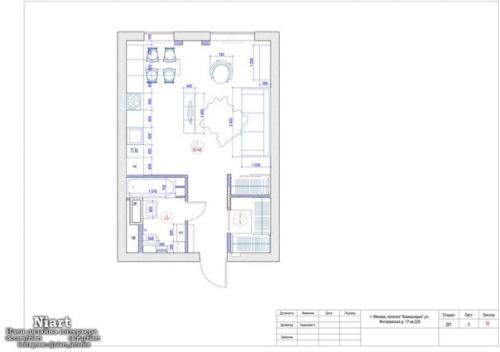 Проект интерьера квартиры - студии 30 кв. 09 Проект интерьера квартиры - студии 30 кв. 09