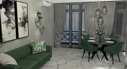 Новый дизайн - проект студии площадью 35 кв. 02