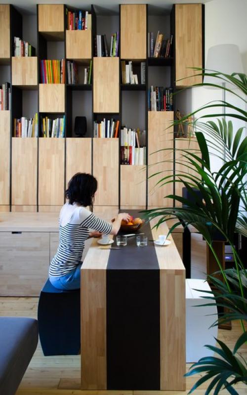 Многоуровневое пространство квартиры в 45 кв. 03