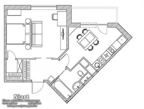 Дизайн - проект 1-комнатной квартиры 44, 22 кв. 09