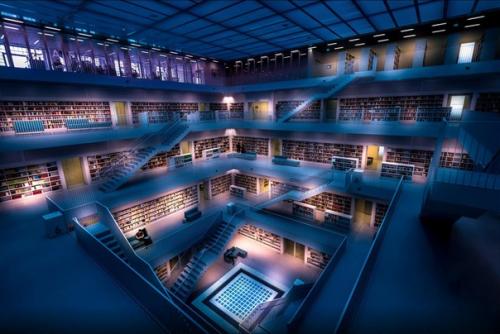 Это интересно.  Футуристический дизайн городской библиотеки в Штутгарте. 03