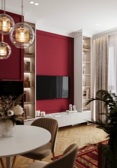 Эффектный проект 1-комнатной квартиры 48 м 2 в ЖК Will Towers в Москве. 06