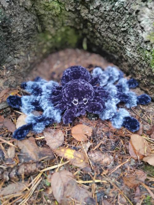 Паук арагог - вязаная игрушка, которая станет отличным другом для ребёнка, если он любит необычных животных и членистоногих. 01