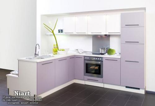 Дизайн кухни в сиреневых тонах. 02