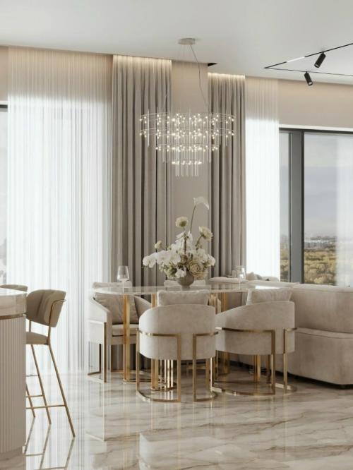 Интерьер кухни - гостиной в современном стиле. 04