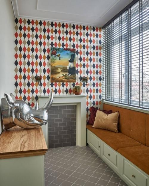 Колоритный, атмосферный интерьер кухни - столовой в английском стиле. 04