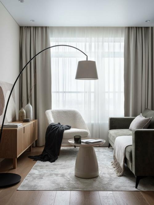 Интерьер однокомнатной квартиры 38 м 2 в ЖК лучи в Москве. 06