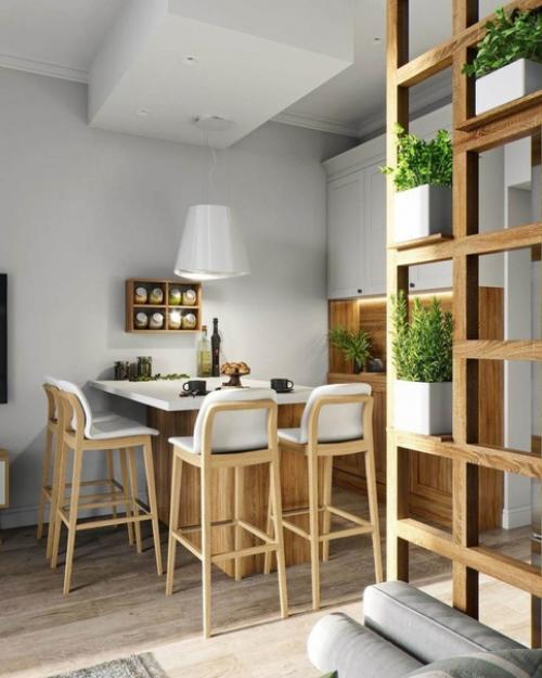 Кухня - гостинная в скандинавском стиле. 02