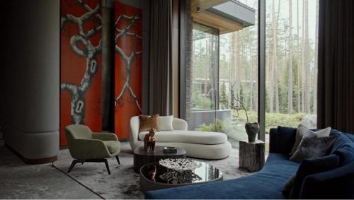 Дом, спроектированный Studia 54 в репино, напоминает роскошную яхту, пришвартованную среди сосен. 01