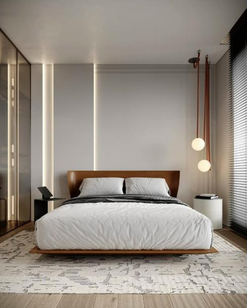 Спальня для молодого человека в проекте Young Sun включает в себя гардеробную и ванную комнаты. 06