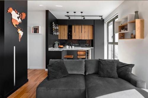 Холостяцкая квартира - студия, площадь которой всего 34 кв. 01