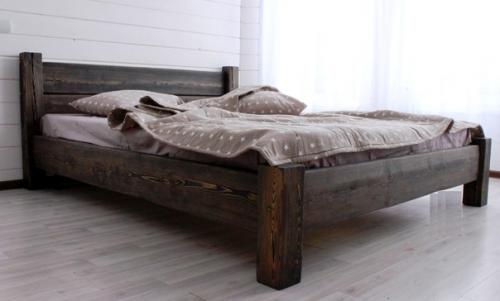 Кровать из массива сосны камерной сушки в стиле Прованс. 01