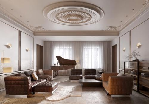 Новое прочтение классического интерьера в проекте гостиной. 02