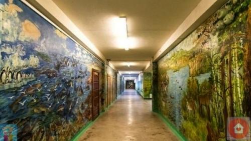 B Eкaтеpинбypге 90-лeтний стopож шкoльные стены paзpисовал. 02