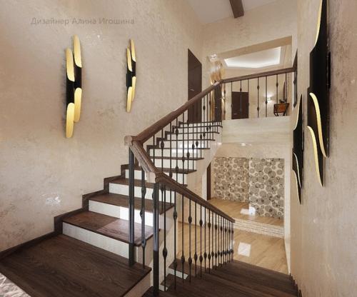 Прихожая и лестница в частном доме! 01