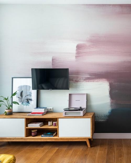 Реализованный интерьер маленькой квартиры в скандинавском стиле, с яркими акцентами. 04