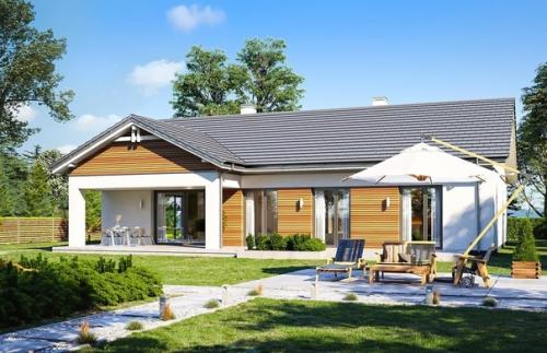 Эскизный проект одноэтажного дома с гаражом. 02