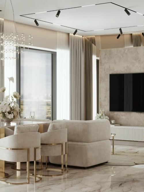 Интерьер кухни - гостиной в современном стиле. 06