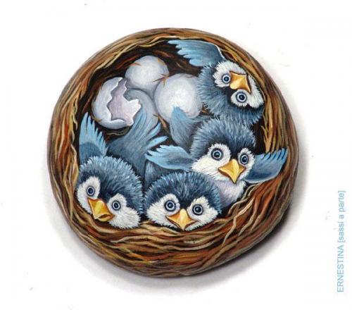 Декупаж камней для сада или балкона. 04