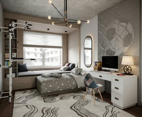 Интересное решение для маленькой детской комнаты. 02