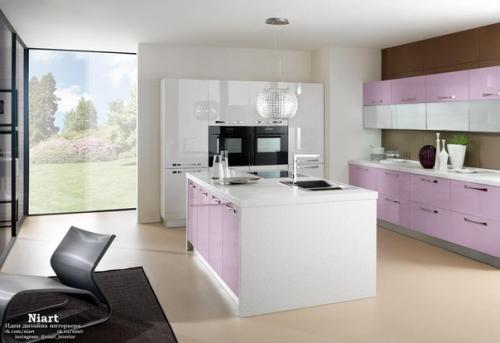 Дизайн кухни в сиреневых тонах. 03