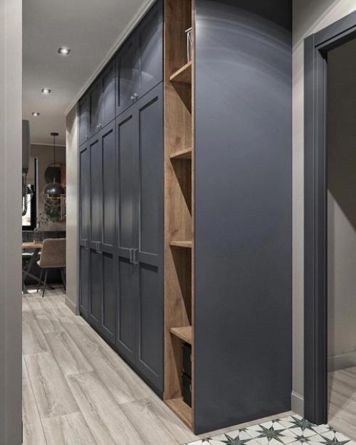 Интерьер кухни и прихожей с элементами лофт. 02