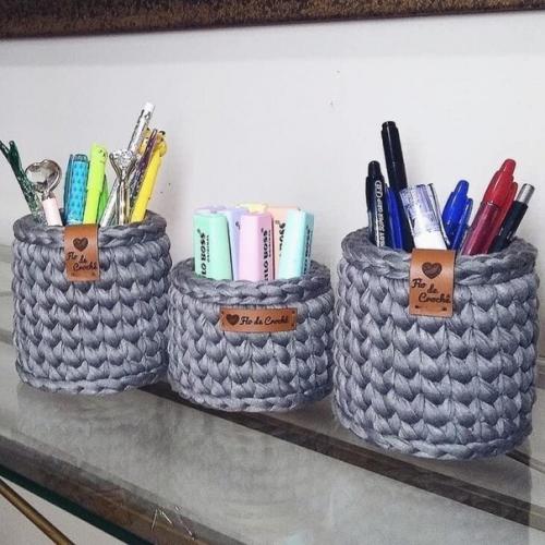 Абсолютный хит и уже не один год - наборы вязаных корзинок! 07