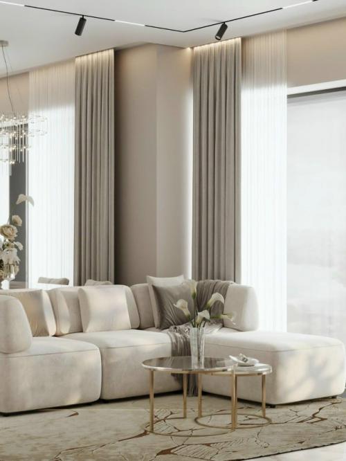 Интерьер кухни - гостиной в современном стиле. 03