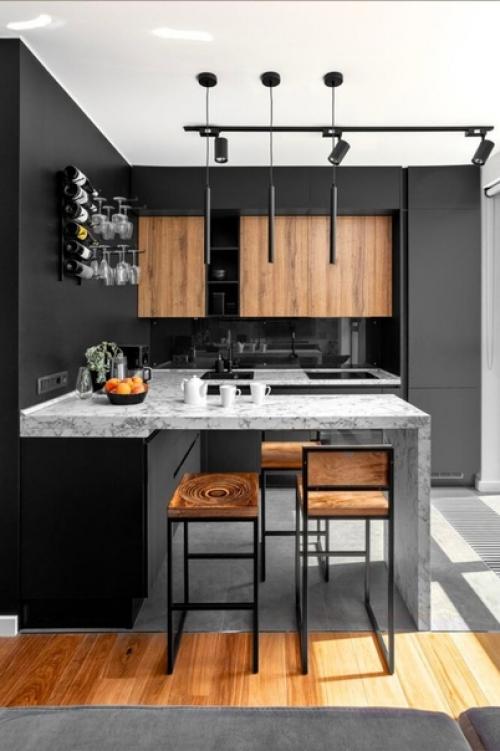 Холостяцкая квартира - студия, площадь которой всего 34 кв. 04