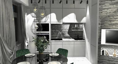 Новый дизайн - проект студии площадью 35 кв. 03