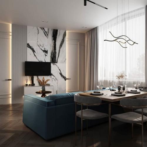 Кухня - гостиная, чаще рассматривается как актуальный вариант для владельцев больших площадей - квартир или частных домов. 04