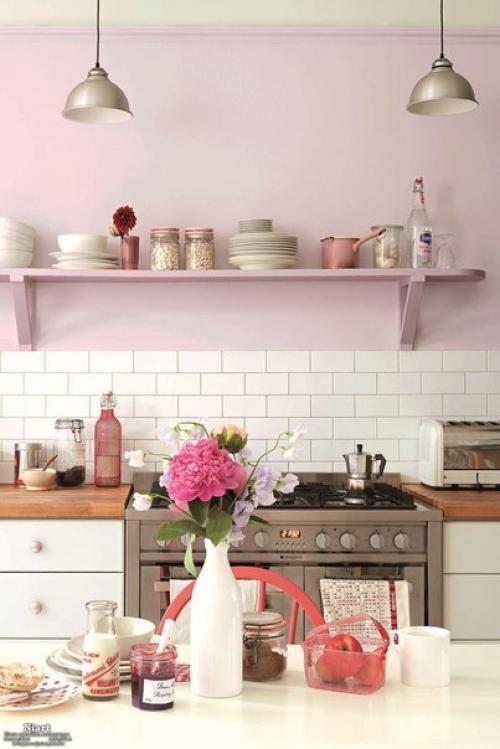 Дизайн кухни в сиреневых тонах. 07