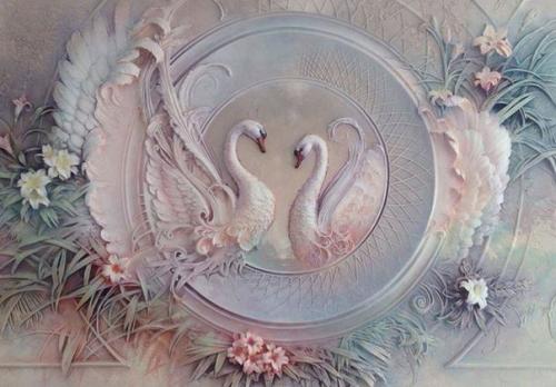 Барельефы и рельефные настенное панно в интерьере помещений квартиры или загородного дома. 09