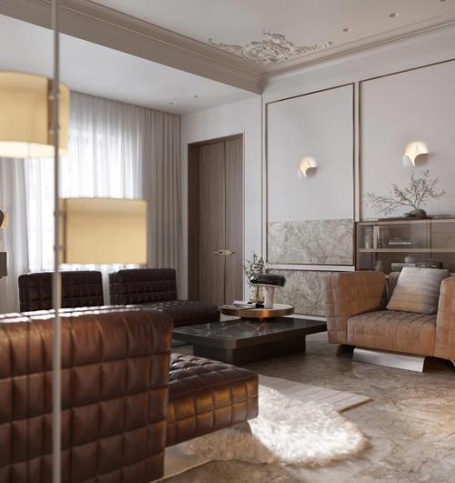 Новое прочтение классического интерьера в проекте гостиной. 01