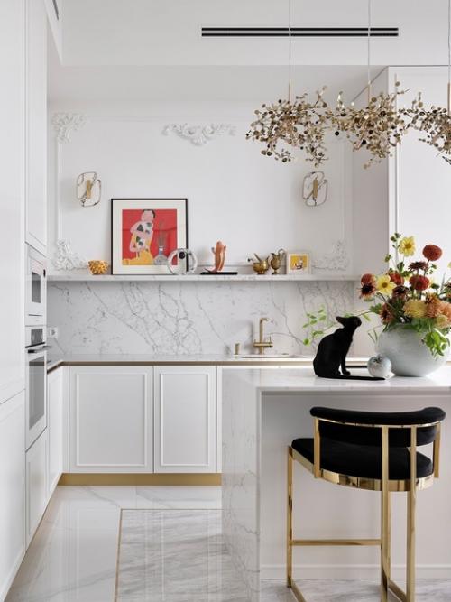 Потрясающая двухкомнатная квартира в духе парижских интерьеров. 01