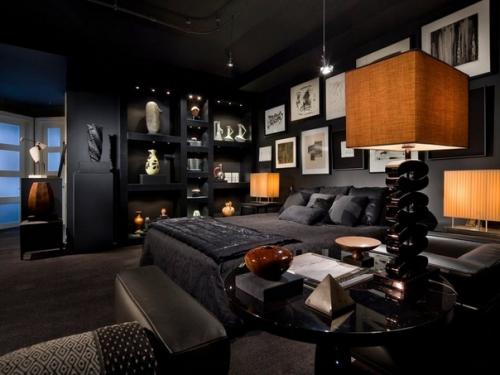 Элегантные апартаменты с синими элементами интерьера. 06