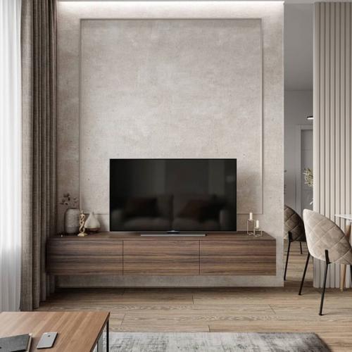 При оформлении интерьера этой кухни - гостиной площадью 17 кв. 04