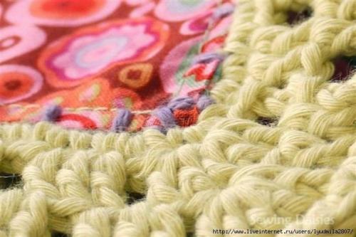 Плед из обвязанных крючком лоскутков. 01