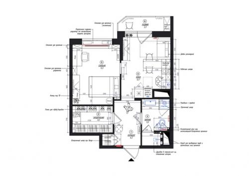 Интерьер 1-комнатной квартиры 42 кв. 09