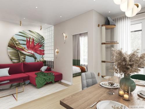 Светлое решение: как стеклоблоки преобразили темную гостиную. 02