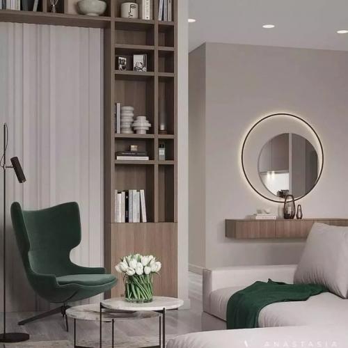 Эстетичный, удобный, продуманный до мелочей интерьер этой кухни - гостиной площадью 27 кв. 08