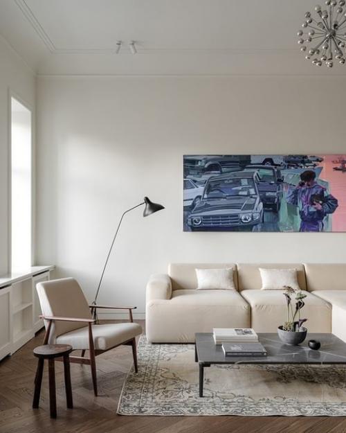 Интерьер просторной квартиры на никитском бульваре, который расположен в самом сердце исторического центра Москвы. 03